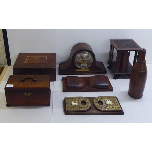 153 - 19thC and later wooden collectables: to include a George III mahogany tea casket  5