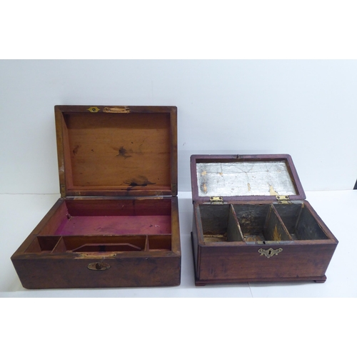 153 - 19thC and later wooden collectables: to include a George III mahogany tea casket  5