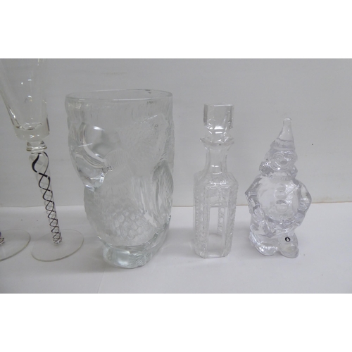 156 - Glassware, both decorative and functional: to include Edwardian sherries and pedestal wines