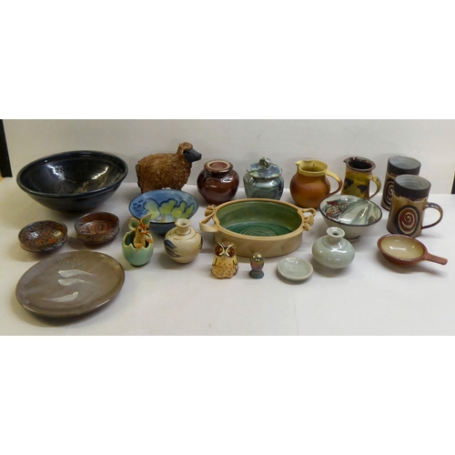 157 - Studio pottery: to include bowls; mugs; and animals  mixed sizes