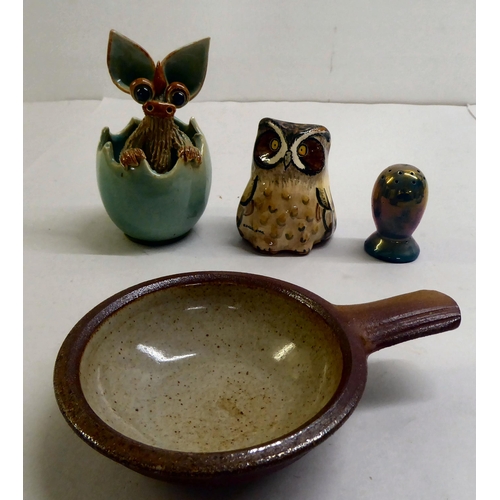 157 - Studio pottery: to include bowls; mugs; and animals  mixed sizes