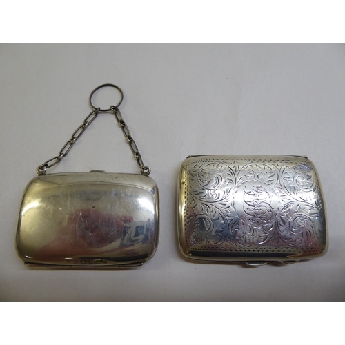 16 - Silver collectables: to include a purse; and a cigarette case  mixed marks