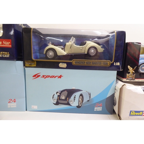 163 - Diecast model vehicles: to include a Revell 'Auto Union Typ C (World Record Car); and a '1939 Horch ... 