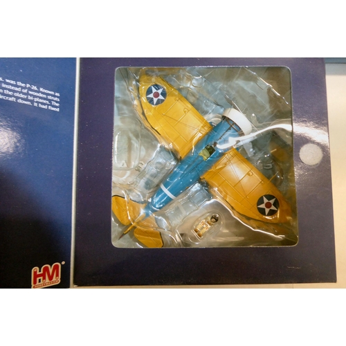 165 - 1/48 scale diecast models by Hobby Master from the Air Power Series, viz. a 'Hawker Fury'; a 'P51 Mu... 