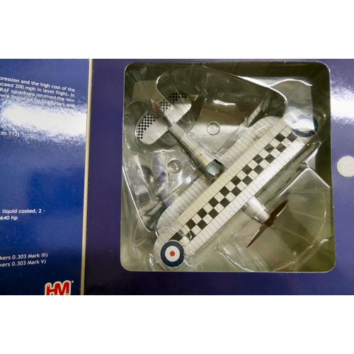 165 - 1/48 scale diecast models by Hobby Master from the Air Power Series, viz. a 'Hawker Fury'; a 'P51 Mu... 