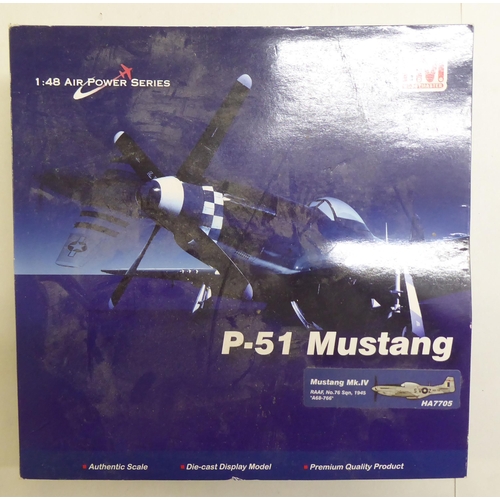 165 - 1/48 scale diecast models by Hobby Master from the Air Power Series, viz. a 'Hawker Fury'; a 'P51 Mu... 