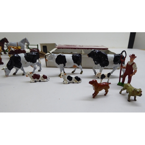 18 - Britains diecast lead farmyard models: to include various cows