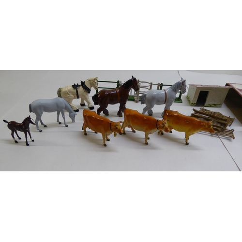 18 - Britains diecast lead farmyard models: to include various cows