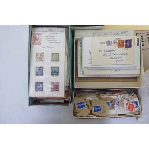 186 - Uncollated postage stamps: to include First Day covers; and stock books