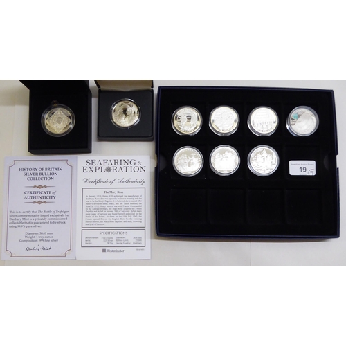 19 - Silver proof collector's coins: to include a commemorative £5