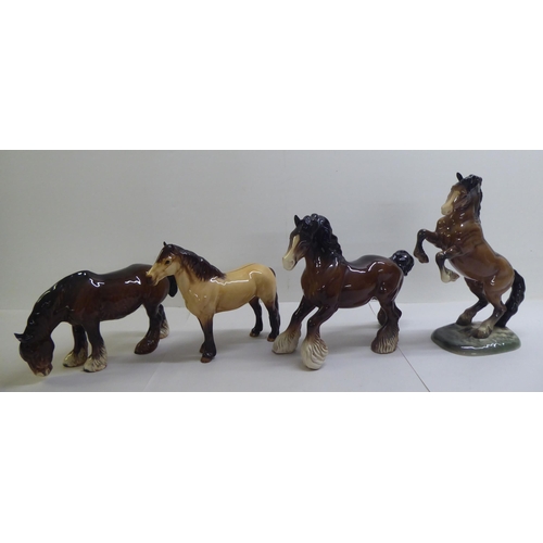 22 - Six Beswick pottery model horses: to include a Shire  8.5