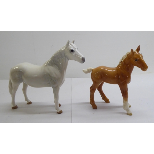 22 - Six Beswick pottery model horses: to include a Shire  8.5