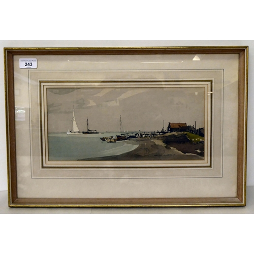 243 - Rowland Hilder - a bay scene  watercolour  bears a signature  6