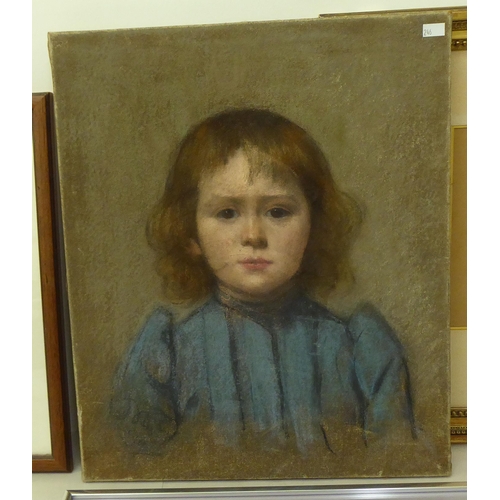 246 - Pictures: to include a head and shoulders portrait, a young girl  oil on canvas  18