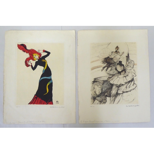 268 - After Henri de Toulouse Lautrec - two Limited Edition 165/500 & 309/500 lithographs  bearin... 