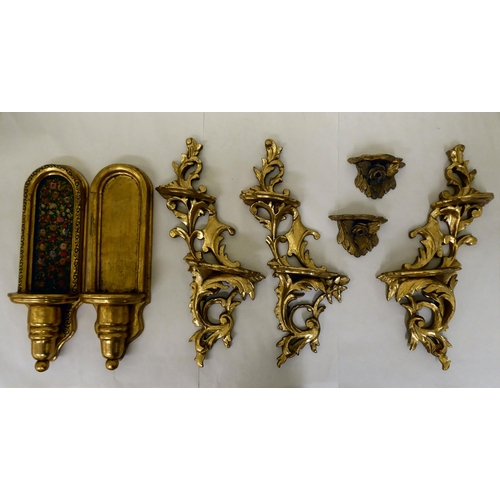 269 - Interior design accessories: to include a gilded wooden niche design wall bracket  19