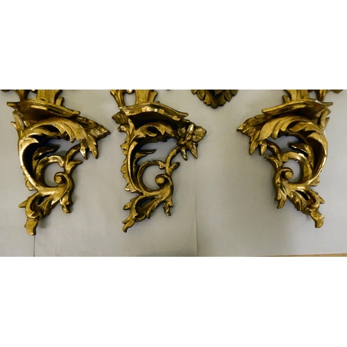 269 - Interior design accessories: to include a gilded wooden niche design wall bracket  19