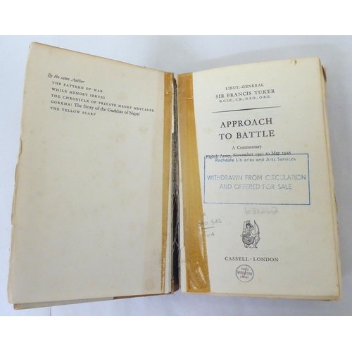 282 - Book: 'Approach to Battle' by Sir Francis Tuker, 1st edition