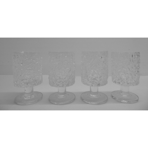 30 - Nine pieces of Whitefriars bark effect, clear drinking glassware