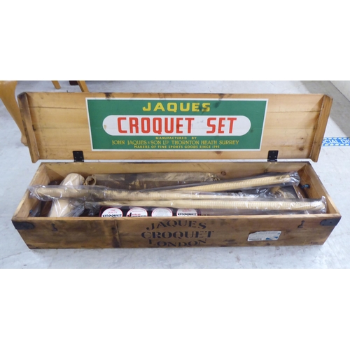 37 - A Jacques of London croquet set, in a pine case  8