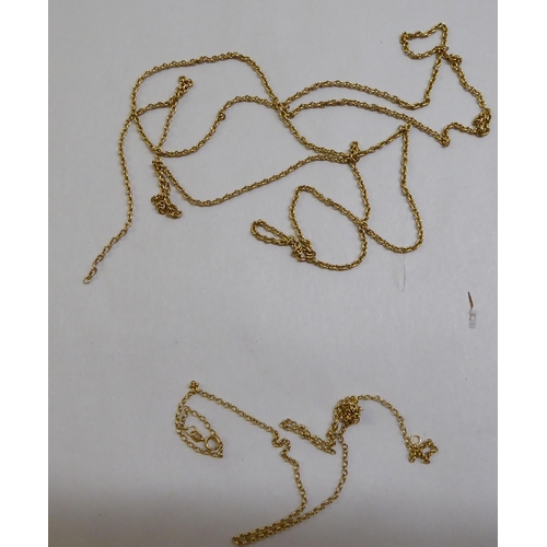 4 - Two 9ct gold fine link neck chains