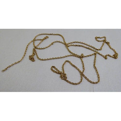 4 - Two 9ct gold fine link neck chains