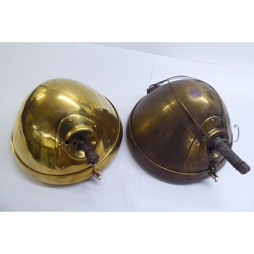 47 - A pair of vintage Lucas brass cased and glazed headlamps  11