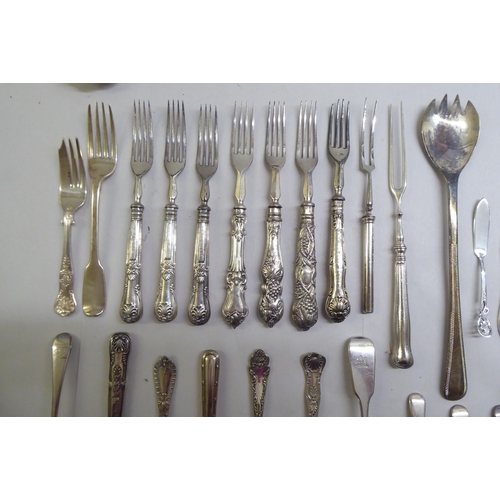 53 - Cutlery, mainly loaded silver handled  mixed marks