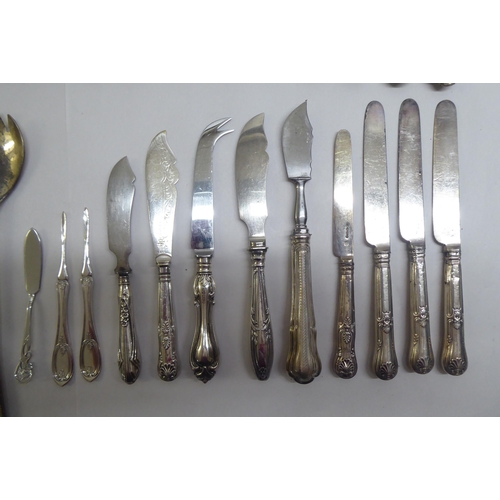 53 - Cutlery, mainly loaded silver handled  mixed marks