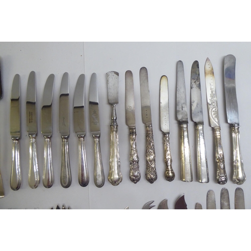 53 - Cutlery, mainly loaded silver handled  mixed marks