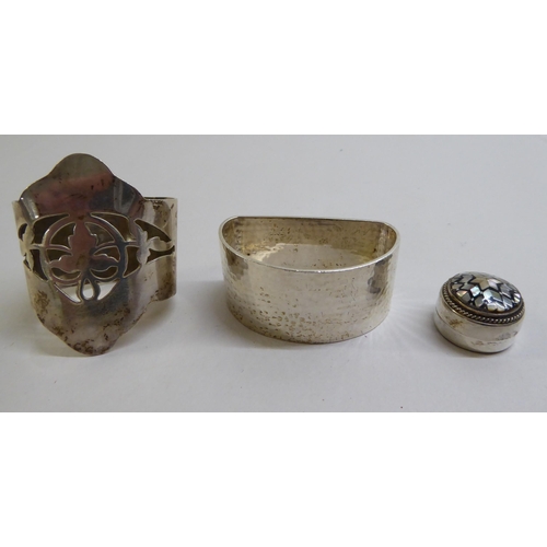 54 - Silver collectables: to include a napkin ring  indistinct Birmingham mark