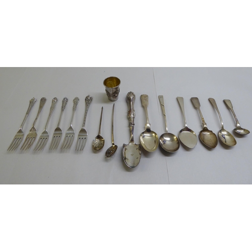 69 - Silver and white metal flatware  mixed marks