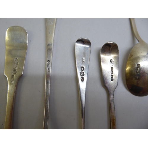 69 - Silver and white metal flatware  mixed marks