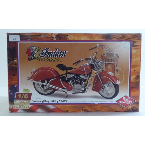 76 - A 1/6 scale diecast model by Guiloy, an Indian Chief 348 (1948)  boxed