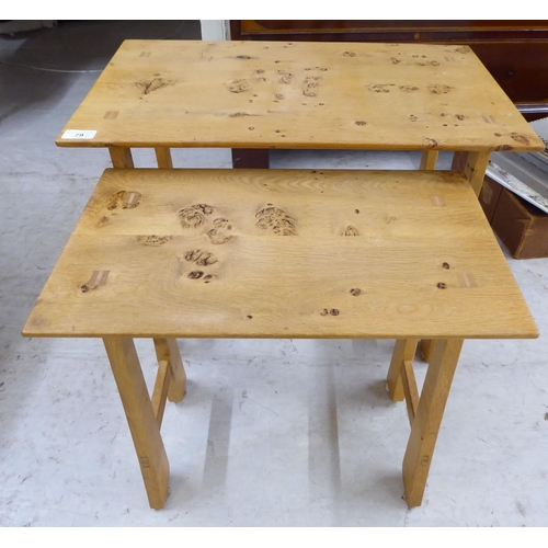 79 - Two modern burr oak occasional tables  18