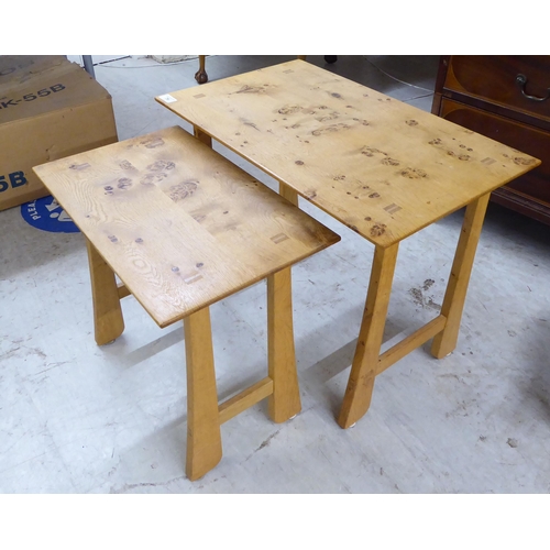 79 - Two modern burr oak occasional tables  18