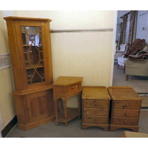 129 - Pine furniture: to include a two-part corner unit  71