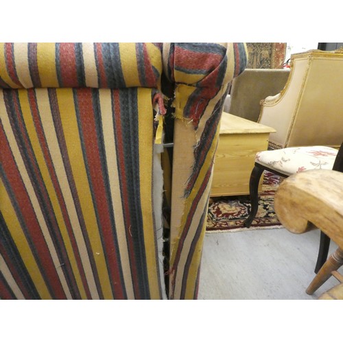 289 - A Robert Kime multi-coloured, striped fabric upholstered three person settee