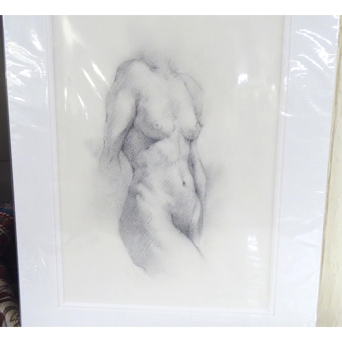 107 - After Philip Byrne - a series of five nudes  charcoal on paper  15