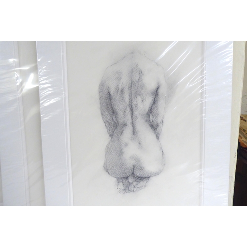 107 - After Philip Byrne - a series of five nudes  charcoal on paper  15