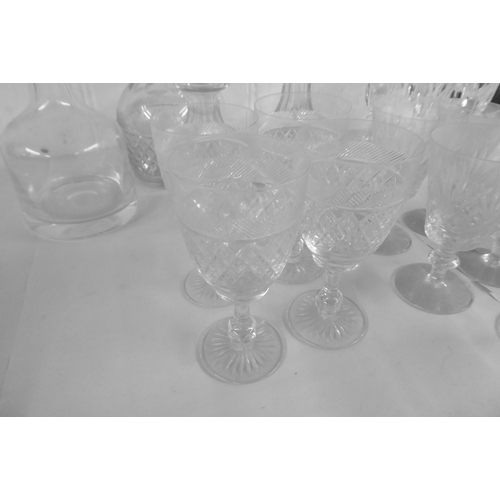 114 - Glassware: to include Tudor Crystal pedestal wines