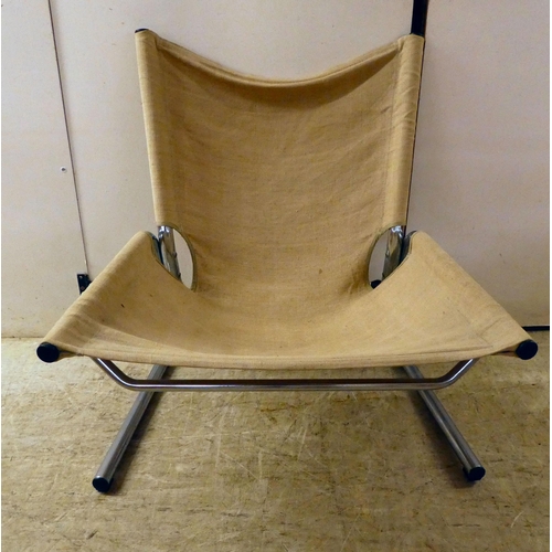 118 - Three dissimilar 20thC style chairs: to include a beige canvas example