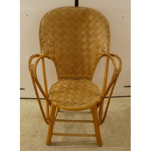 118 - Three dissimilar 20thC style chairs: to include a beige canvas example