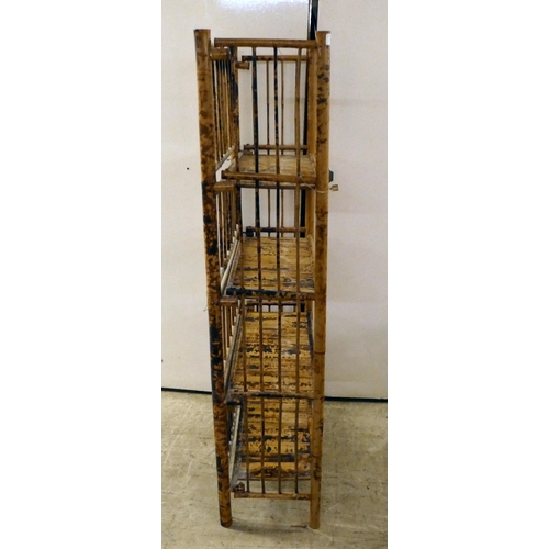 122 - A circa 1960/70s Chinese bamboo framed, four tier open front bookcase  51