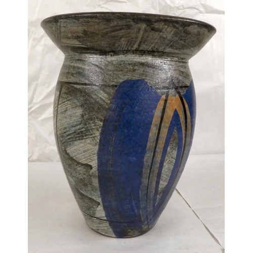 129 - A Richard Petrean blue and charcoal coloured pottery vase  10