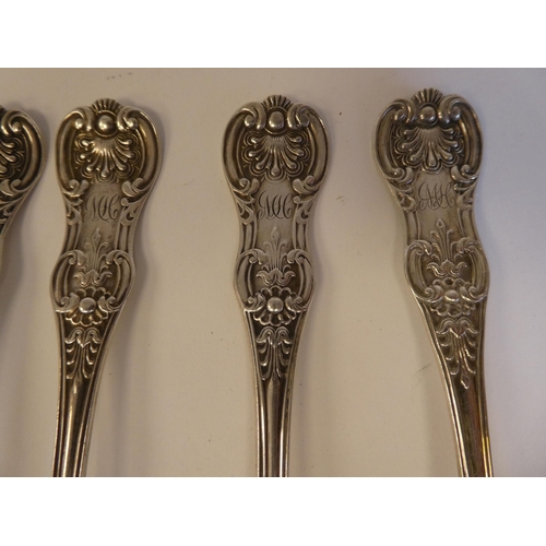 181 - A set of eight Victorian Scottish silver Queen's pattern dessert spoons  William Clarke Shaw&nb... 