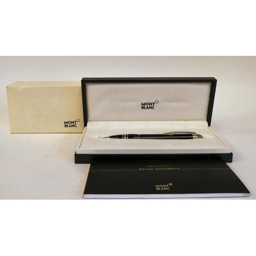 190 - A Mont Blanc StarWalker black and stainless steel cased ballpoint pen  stamped MBLB41NZ 6 ... 