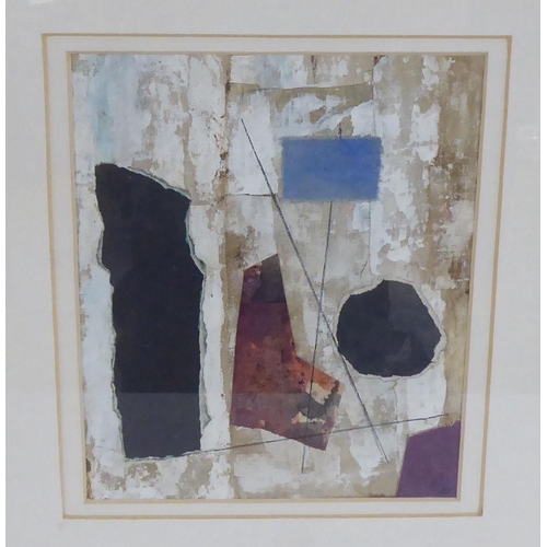 2 - Michael Boycott-Brown - 'Blackform with Blue'  collage  bears initials, dated 1987 with a ... 