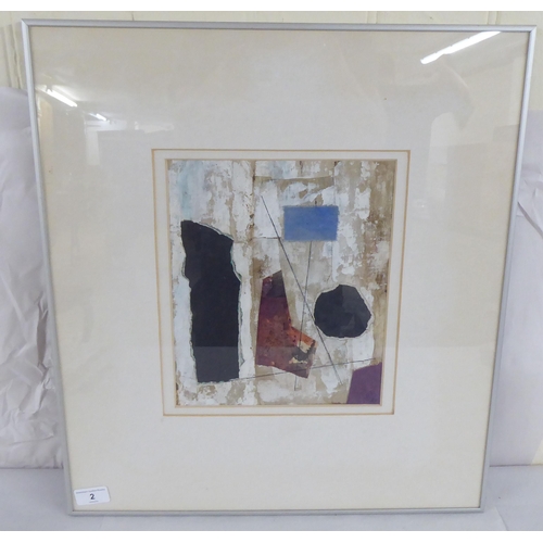 2 - Michael Boycott-Brown - 'Blackform with Blue'  collage  bears initials, dated 1987 with a ... 