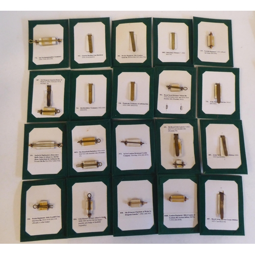 201 - A miscellaneous collection of Regimental cap badges and insignia, each mounted on card and identifie... 